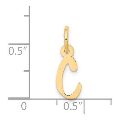 14K Yellow Gold Small Letter C Charm – view 5