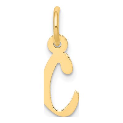 14K Yellow Gold Small Letter C Charm