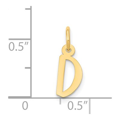 14K Yellow Gold Initial D Block Letter Charm – view 4
