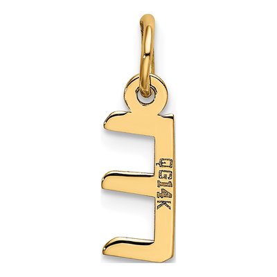 14K Yellow Gold Small Letter E Charm – view 4