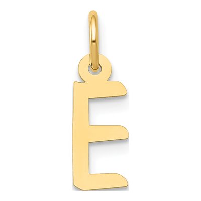 14K Yellow Gold Small Letter E Charm