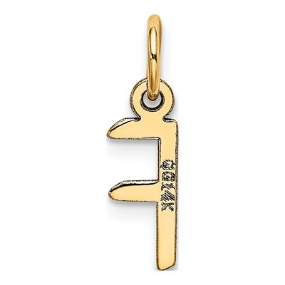 14K Yellow Gold Letter F Charm – view 4