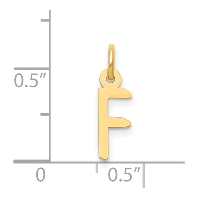 14K Yellow Gold Letter F Charm – view 5