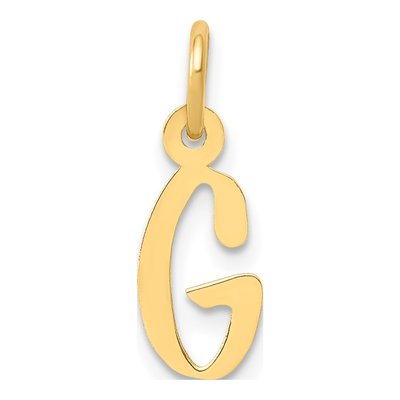 14K Yellow Gold Letter G Charm