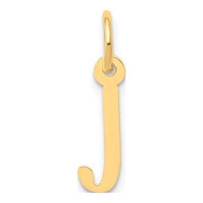 14K Yellow Gold Letter J Charm