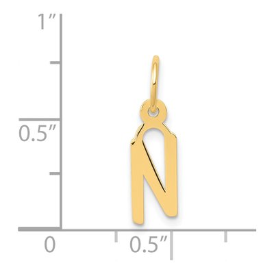 14K Yellow Gold Letter N Charm – view 4