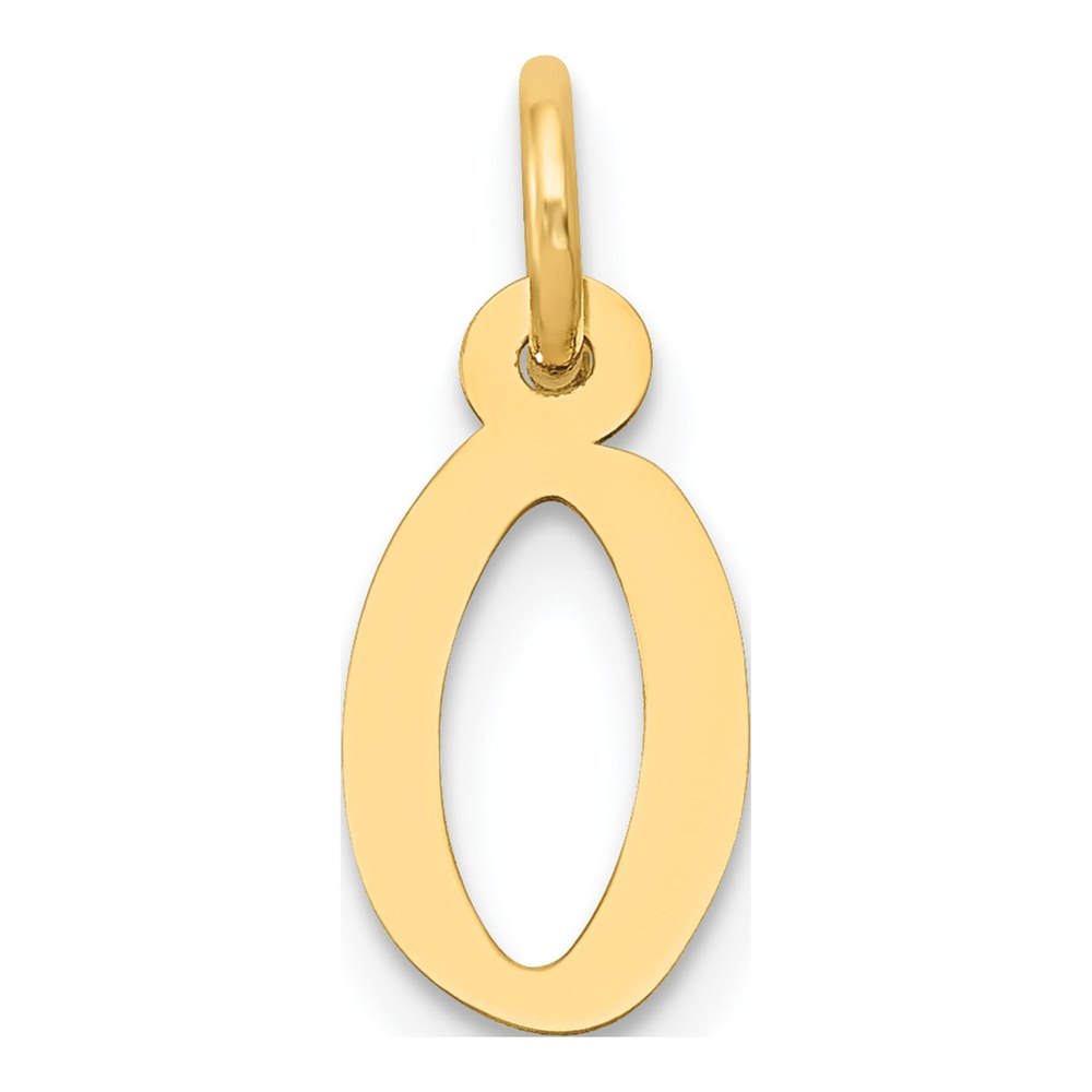 14K Yellow Gold Letter O Charm