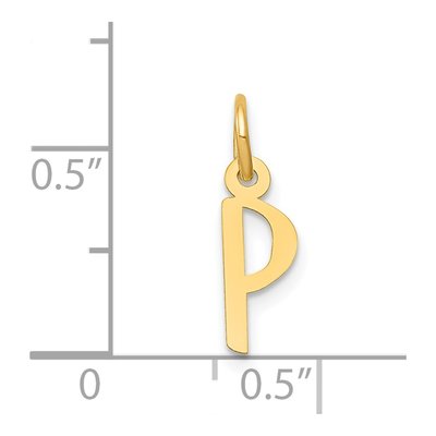 14K Yellow Gold Letter P Charm – view 4