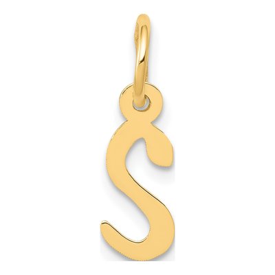 14K Yellow Gold Letter S Charm