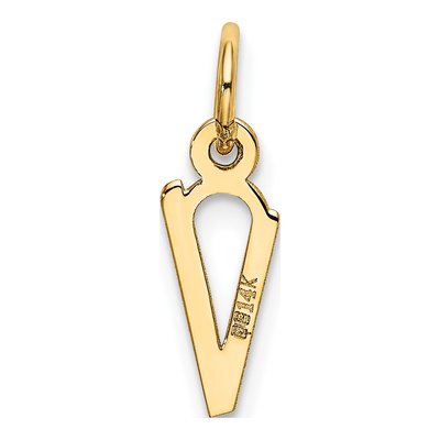 14K Yellow Gold Letter V Charm – view 4