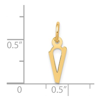 14K Yellow Gold Letter V Charm – view 5