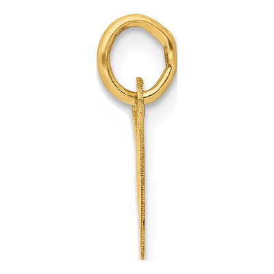 14K Yellow Gold Small Letter W Pendant – view 3