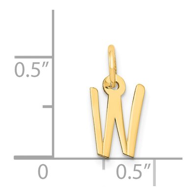14K Yellow Gold Small Letter W Pendant – view 4