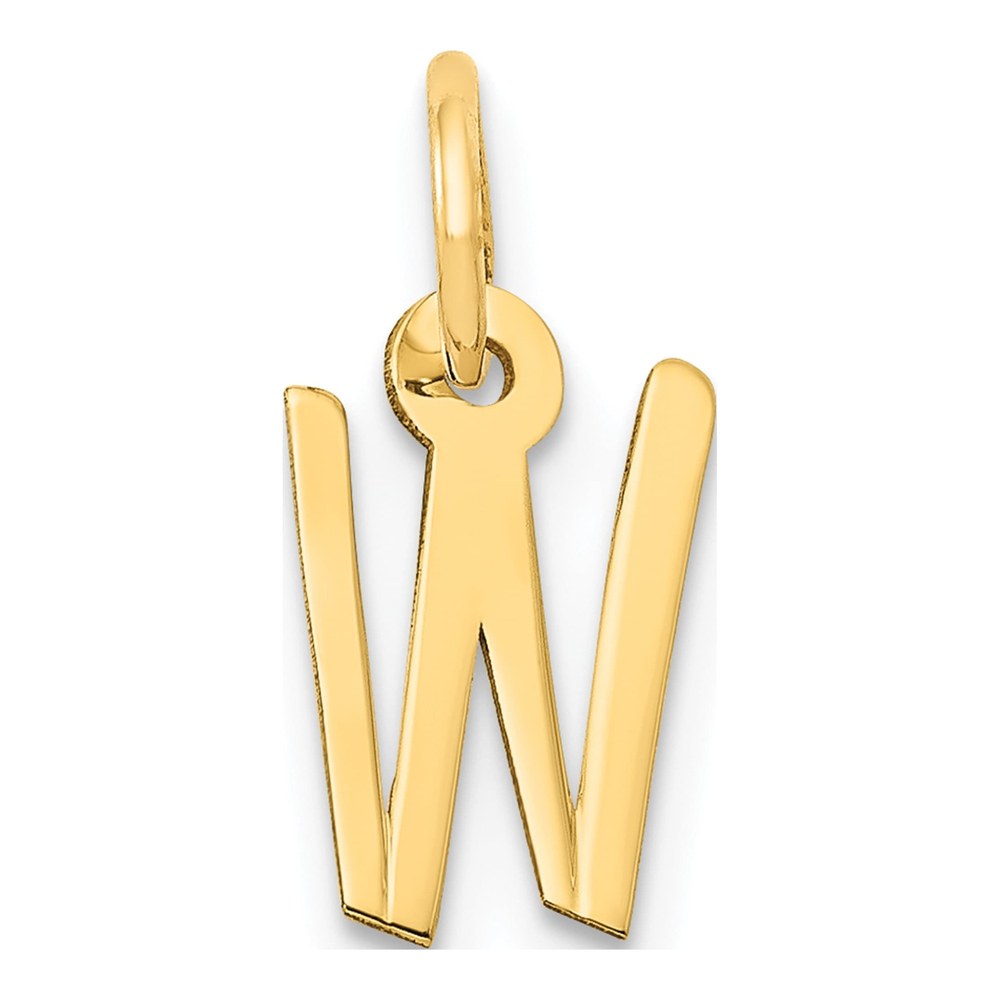 14K Yellow Gold Small Letter W Pendant