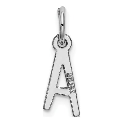 14K White Gold Letter A Charm – view 4