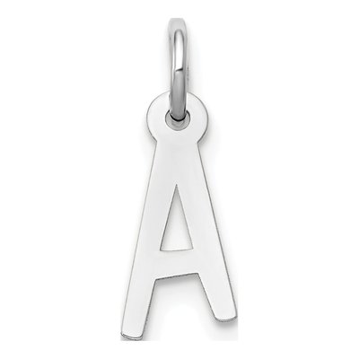 14K White Gold Letter A Charm
