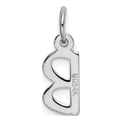14K White Gold Letter B Charm – view 4