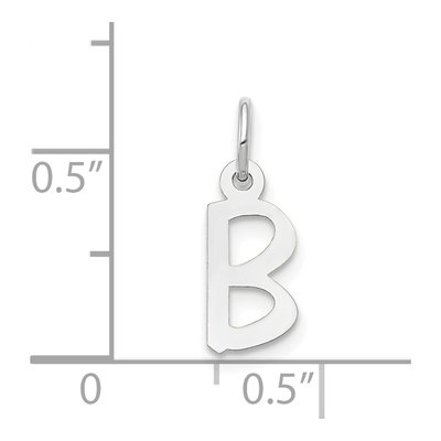 14K White Gold Letter B Charm – view 5