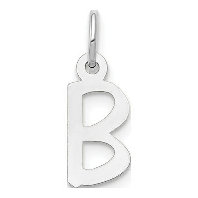 14K White Gold Letter B Charm
