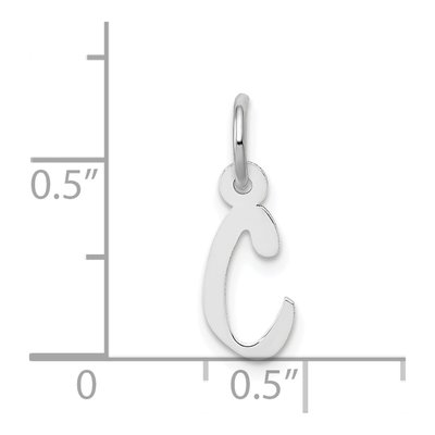 14K White Gold Letter C Charm – view 4