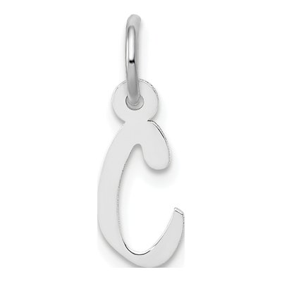 14K White Gold Letter C Charm