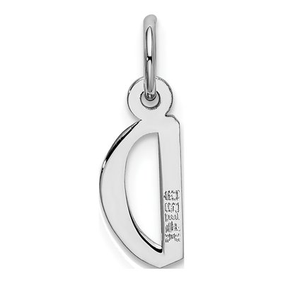 14K White Gold Letter D Charm – view 4