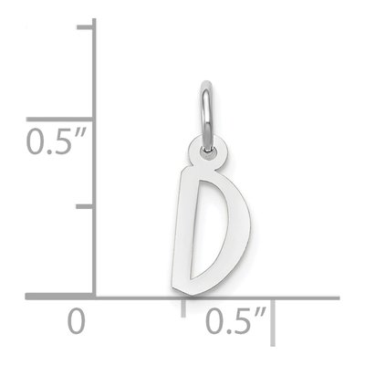 14K White Gold Letter D Charm – view 5
