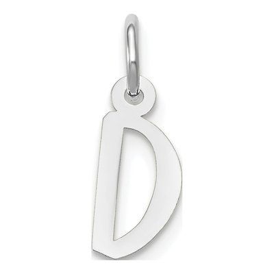 14K White Gold Letter D Charm