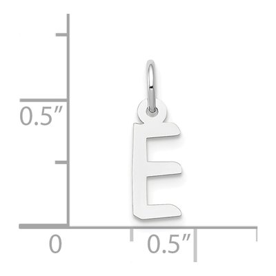 14K White Gold Letter E Charm – view 5
