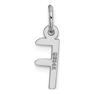 14K White Gold Letter F Charm – view 4
