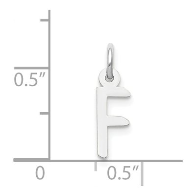 14K White Gold Letter F Charm – view 5