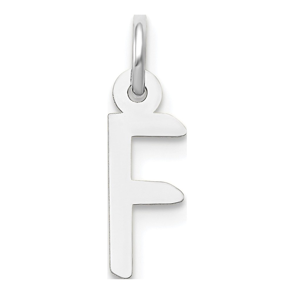 14K White Gold Letter F Charm