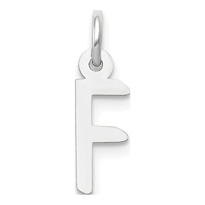 14K White Gold Letter F Charm