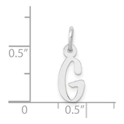 14K White Gold Letter G Charm – view 5