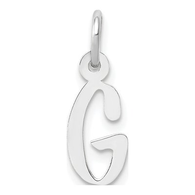 14K White Gold Letter G Charm