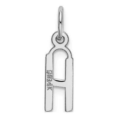 14K White Gold Letter H Charm – view 4