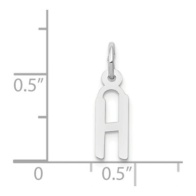 14K White Gold Letter H Charm – view 5