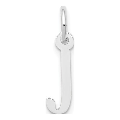 14K White Gold Letter J Pendant