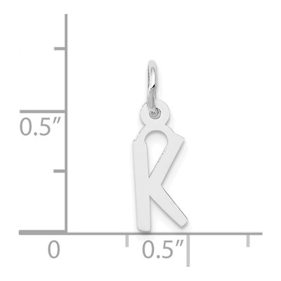14K White Gold Letter K Charm – view 5