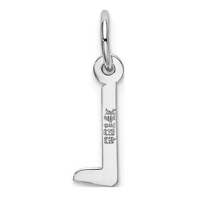 14K White Gold Letter L Charm – view 4