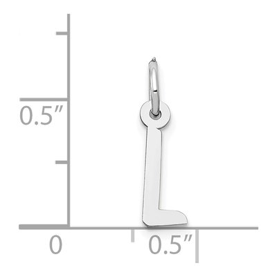 14K White Gold Letter L Charm – view 5
