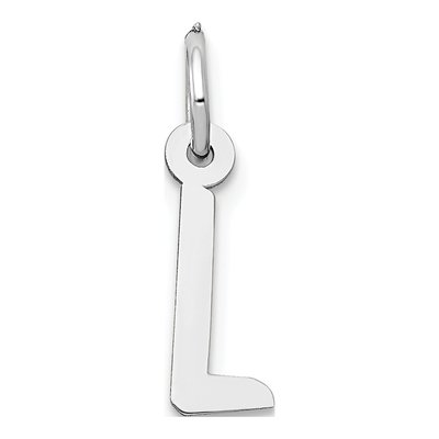 14K White Gold Letter L Charm