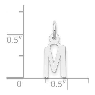 14K White Gold Letter M Pendant – view 5