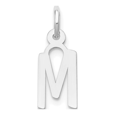 14K White Gold Letter M Pendant