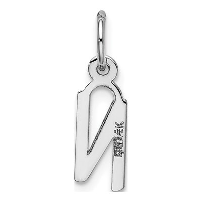 14K White Gold Letter N Charm – view 4