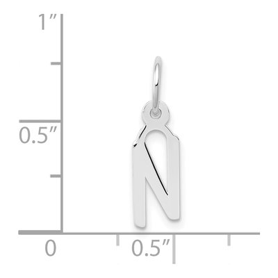 14K White Gold Letter N Charm – view 5