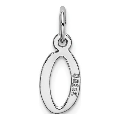14K White Gold Letter O Charm – view 4