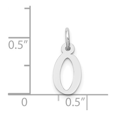 14K White Gold Letter O Charm – view 5