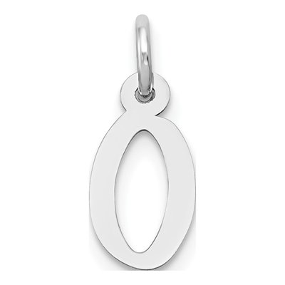 14K White Gold Letter O Charm
