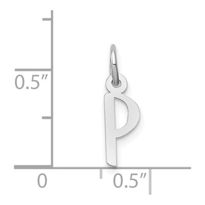 14K White Gold Letter P Charm – view 5
